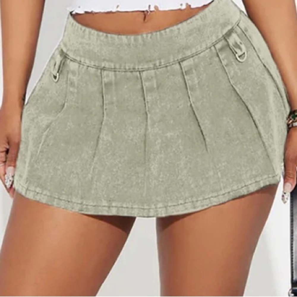 Fashion Nova Sage Micro Mini Skirt